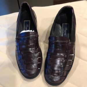 Beautiful Italian leather open weave slip inside